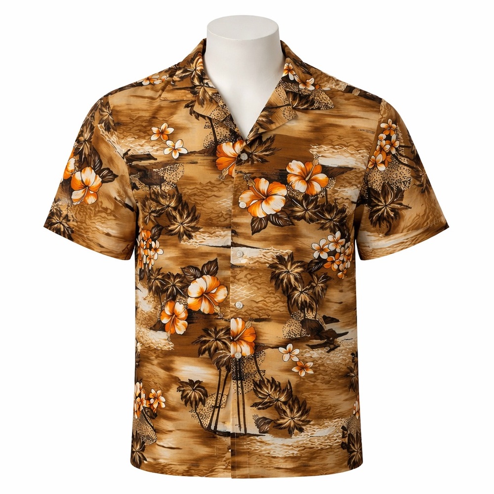Hukilau Fashions Mens XXL Hawaiian Shirt Vintage Surfer Floral Button Down FLAW